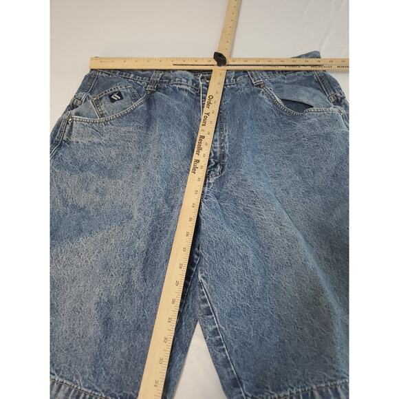Kani Mens Cargo Jean Shorts Blue Size 40 Cotton Blend Button Zip Pockets - Picture 3 of 12